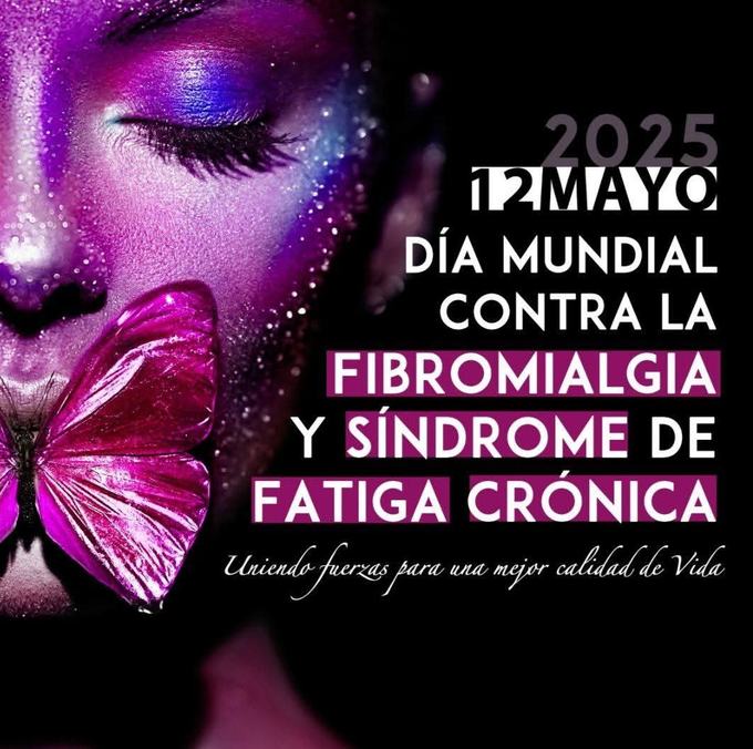 Cartel de sensibilización sobre fibromialgia y fatiga crónica